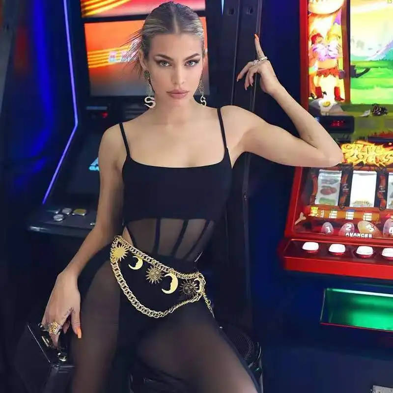 

Plain Dyed Sexy & Club Wear Lace-up Vintage Solid Color Summer Women Two Piece Set