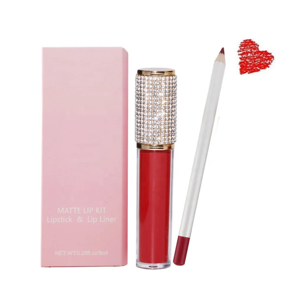 

Private Label Waterproof Matte lip kit custom lipstick and lip liner set