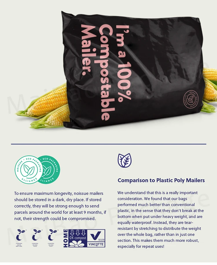 Supplier Custom Logo Printing Compostable Packaging Plastic Postal Satchel Mailing Bag Biodegradable Shipping Cloth Bags