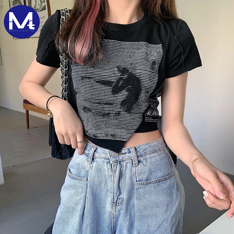 

Hot Sale Plain Crop Gym Top Wholesale Cotton Spandex Short Sleeve Custom Women T shirt, Customized color