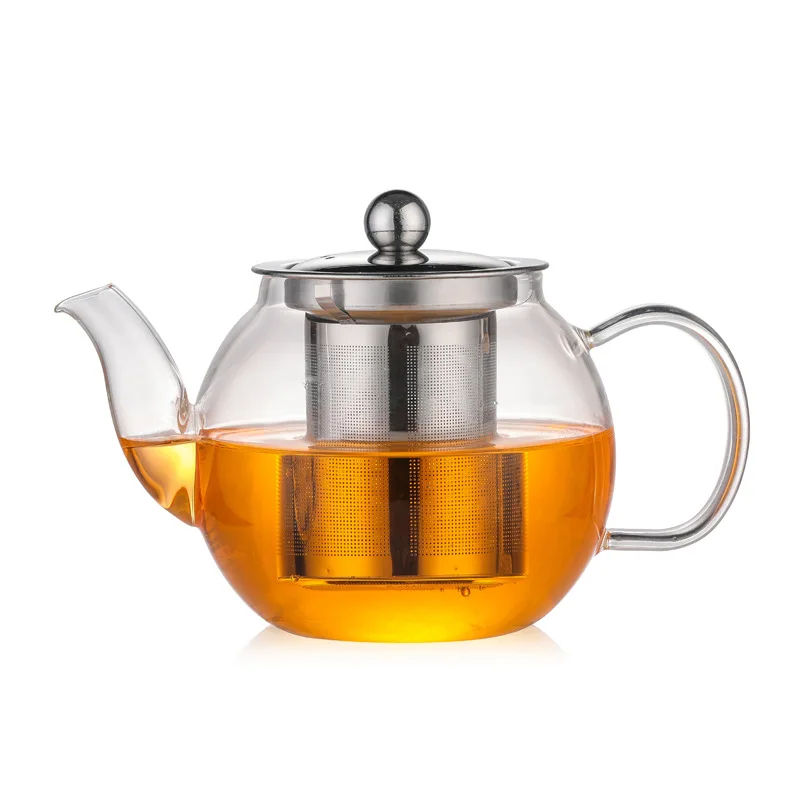 

Stainless Steel Glass Infuser Strainer Glass Teapot Flower Tea Kettle Stovetop Safe Blooming Loose Leaf Tea Pot