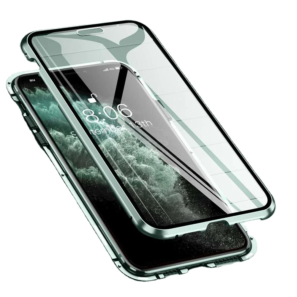 

Wholesale Magnetic Absorption 360 Double Side Tempered Glass Mobile Cell Phone Case Back Cover For Xiaomi 9