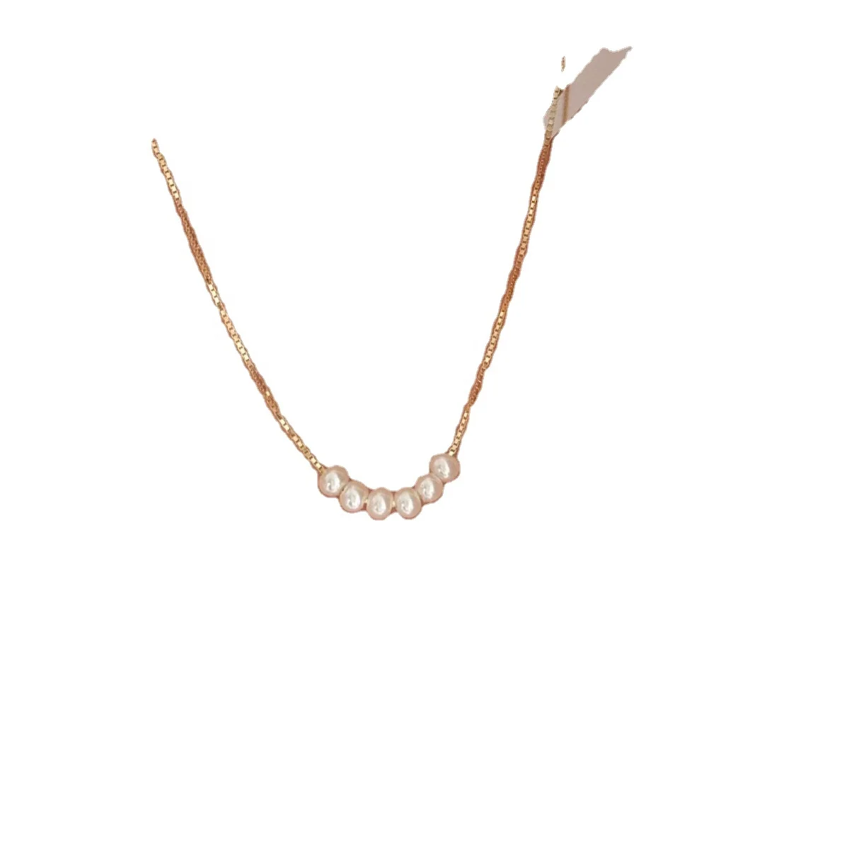 S925 Sterling Silver Snake Bone Smile Necklace Women's Natural Freshwater Pearl Clavicle Chain