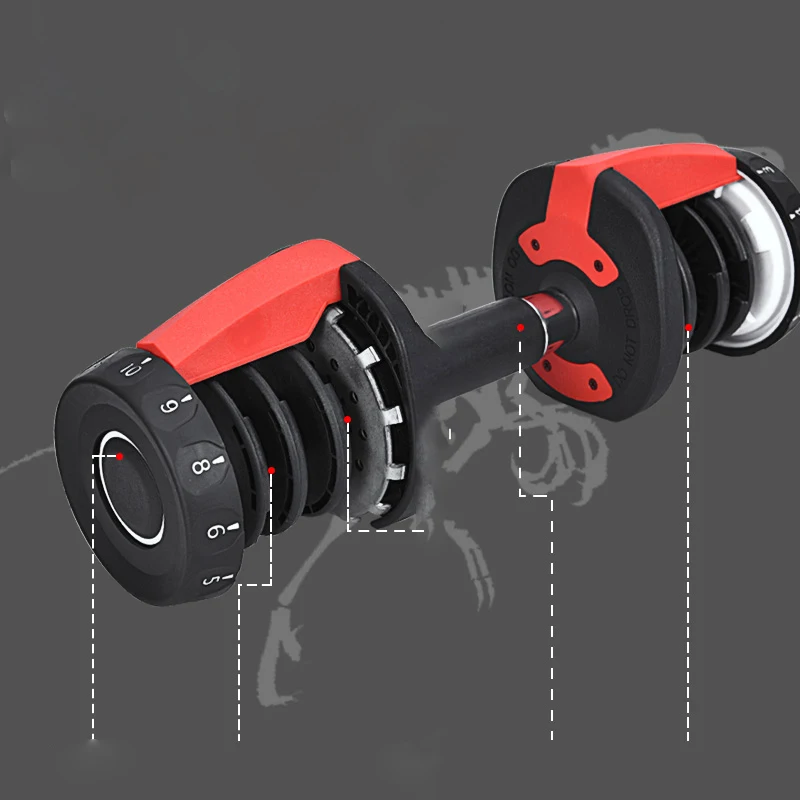 

wholesale dumbbell Strength Training Home fitness equipment dumbbell rack Spot Factory Sale Rubber hex dumbbell rack, Black + red