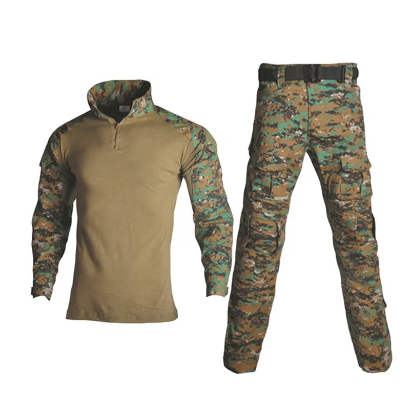 

Multicam Army Military Uniform Tactical G3 Bdu Camouflage Combat Set Airsoft War Game Shirts Pants with Pads, Multi camo