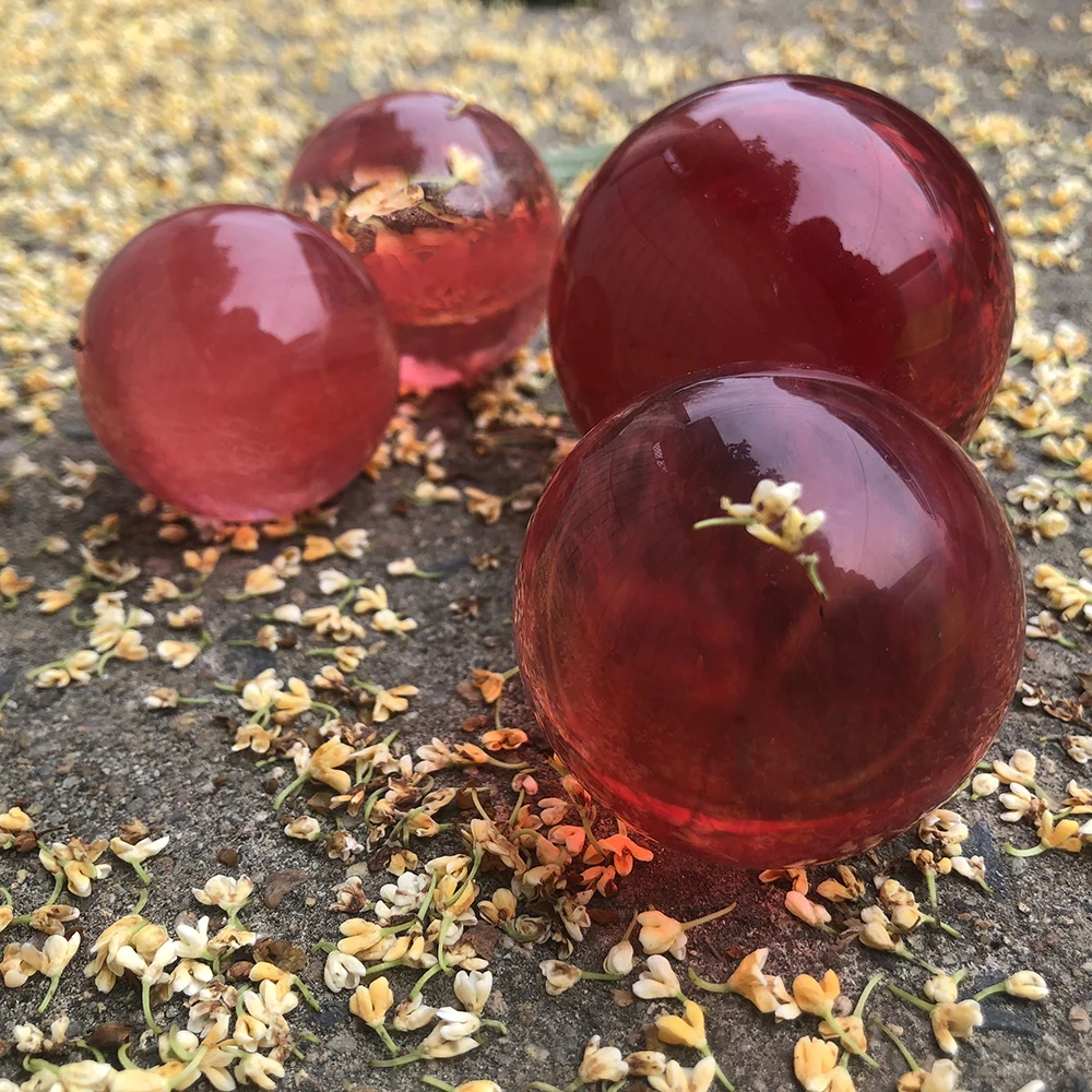 
High quality Red Smelted Quartz Spheres Red Fused Stone Spheres ball for healing decorations 