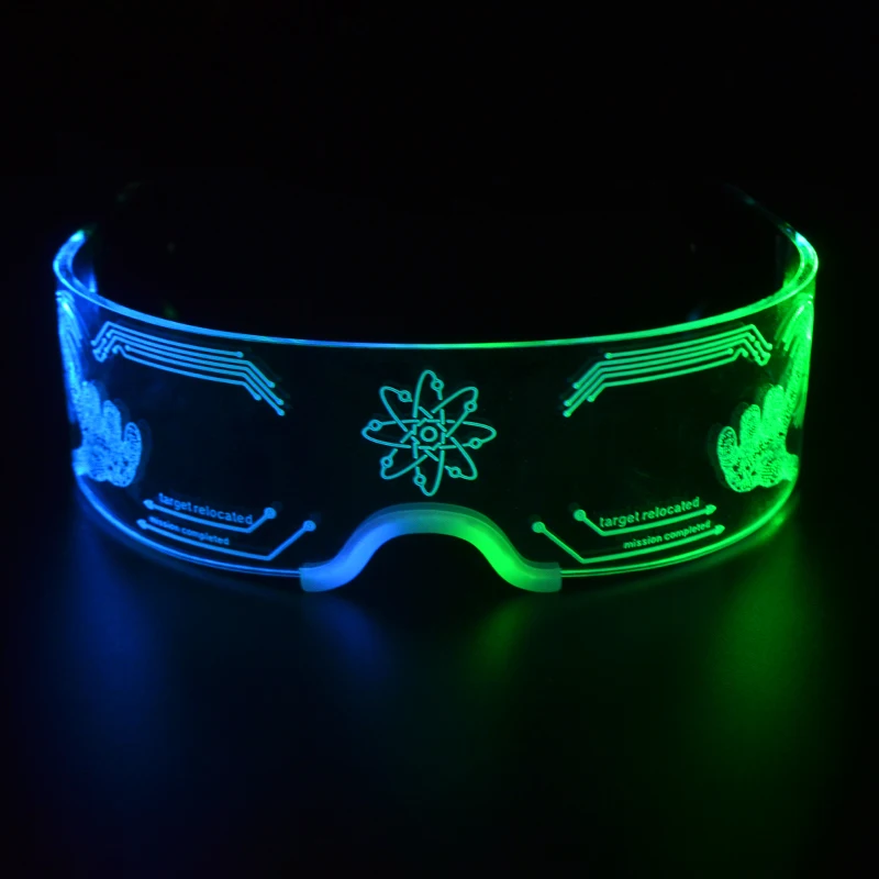 

2021 New Product HOT SELL Custom Logo Flashing Acrylic Led Glasses, Light Up Sunglasses For Party, Customized color