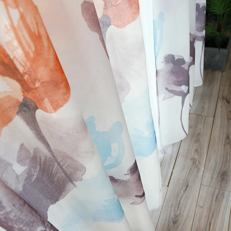 Home Accessories Printing Sheer Windows Tulle Curtain Fabric