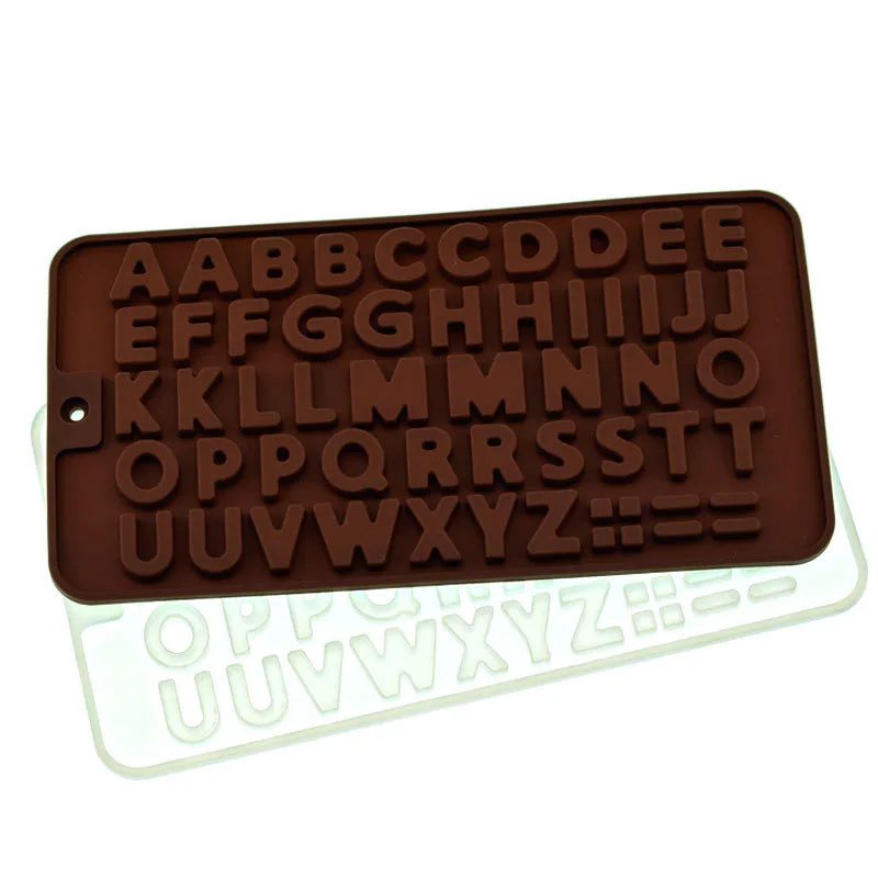 

Non-stick Silicone baking Candy Chocolate molds trays of Alphabet ABC silicone mold trays, Chocolate, white