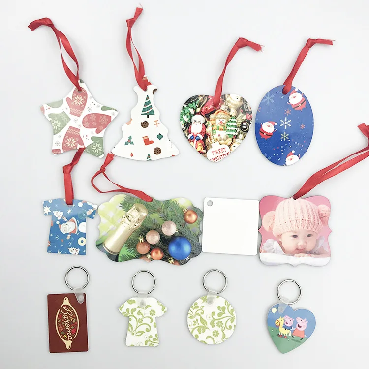 

Sublimation Blank MDF Christmas Ornaments thermal transfer printing gifts decoracion de arbol de navidad