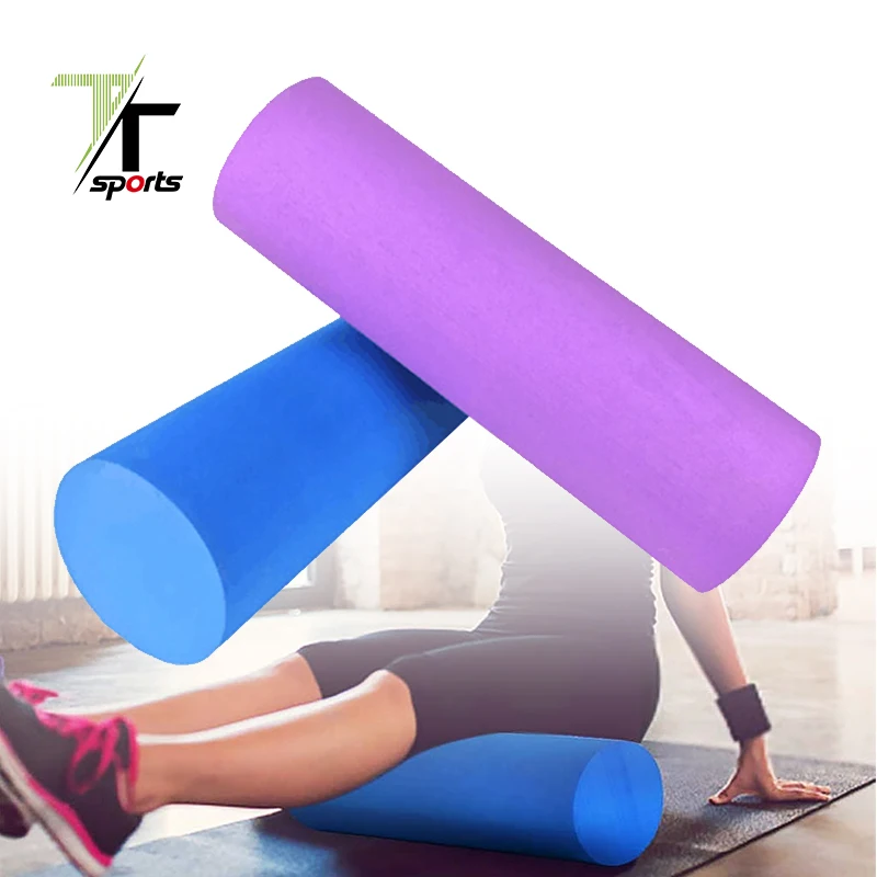 

TTSPORTS eco-friendly natural EVA Yoga shaft pilates fitness solid cork muscle relax yoga foam roller, Customized color