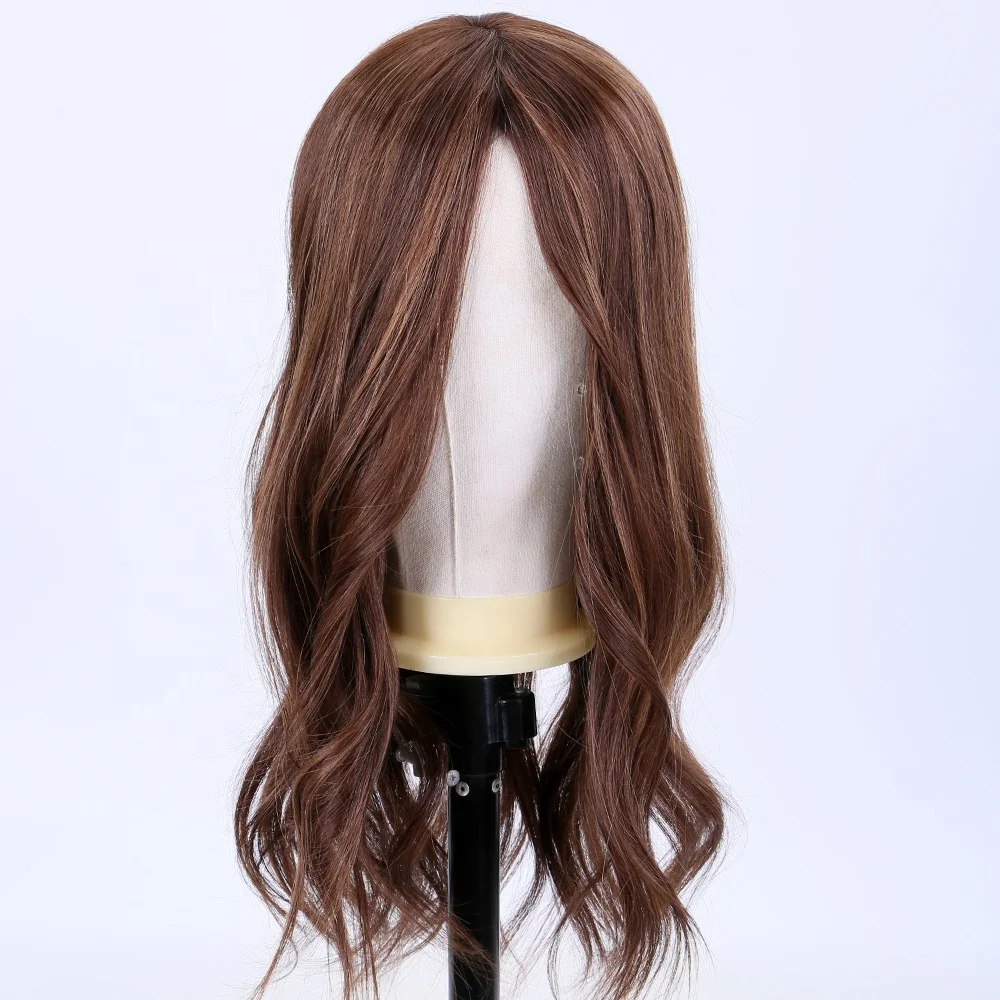

virgin european remy human hair toupee 20 inch length full ends weft section with machine made silk base hair topper