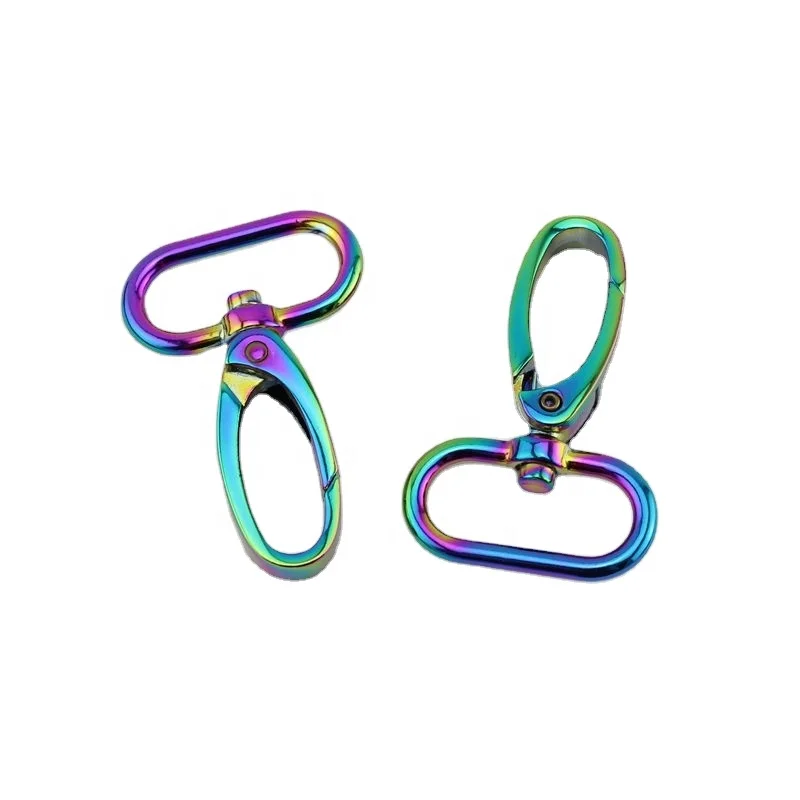 

Nolvo World 50*25mm 1" 20/32/38mm swivel hooks for purse shoulder strap clasp clip trigger rainbow buckle dog chain snap hook