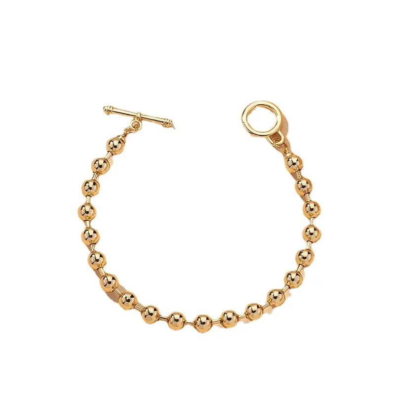 

Trendy Geometric Metal Small Round Beads Bracelet Simple Gold Color Alloy Bracelet Women Fashion Jewelry Accessories
