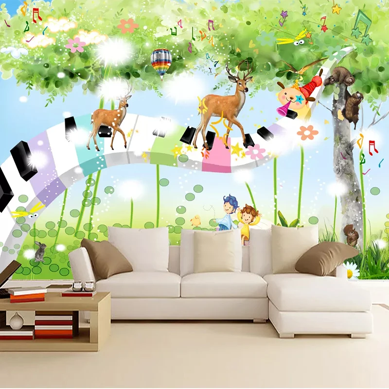 Custom 3d Photo Wallpaper Cartoon Animal Music Notes Fresh Children's Room  Wall Decoration Mural Living Room Papel De Parede - Buy Wallpaper Wall  3d,Wallpaper New York,Wall Paper For Bed Room Product on