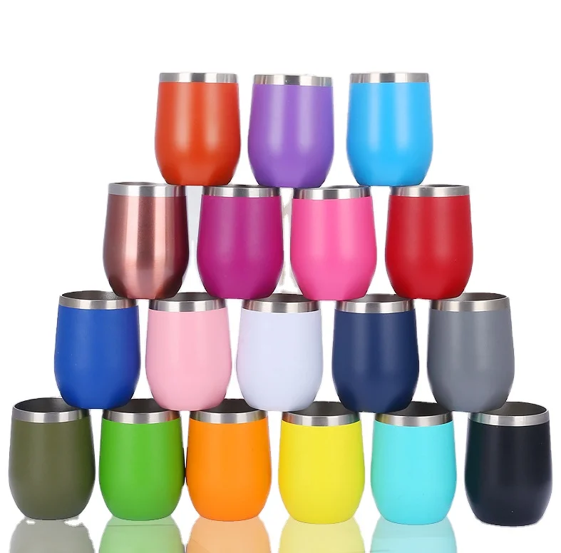 

12 oz Stainless steel powder coating double wall insulated wine tumbler