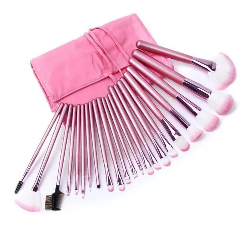 

Yihuale Professional 22pcs Pink Wood Handle Foundation Brush Makeup Brush Set