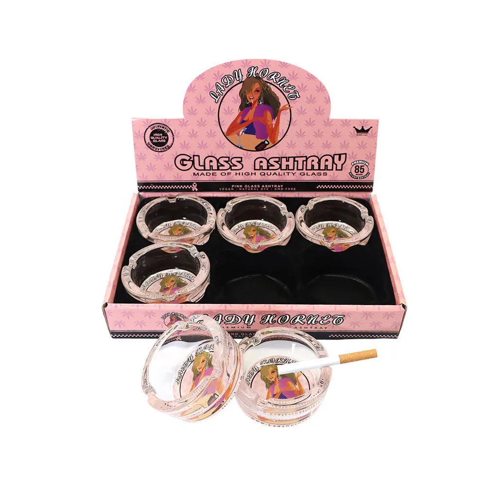 

Hot Sale Round 8.5cm Glass Ashtray Washable Lightweight Lady Hornet Ashtray