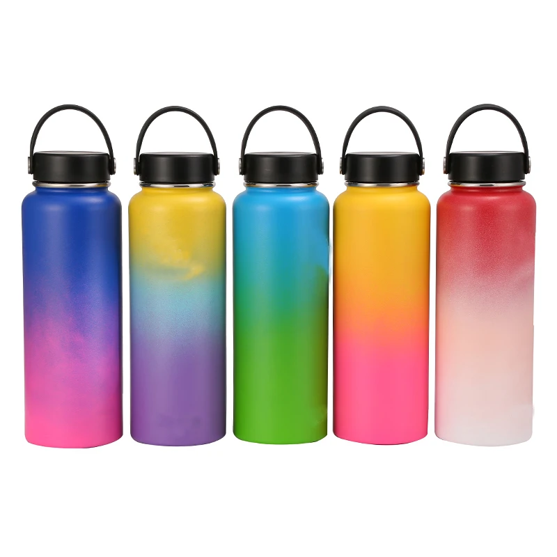 

MIKENDA custom logo double wall travel stainless steel tea thermos vacuum flasks, Black, white, green and custom color