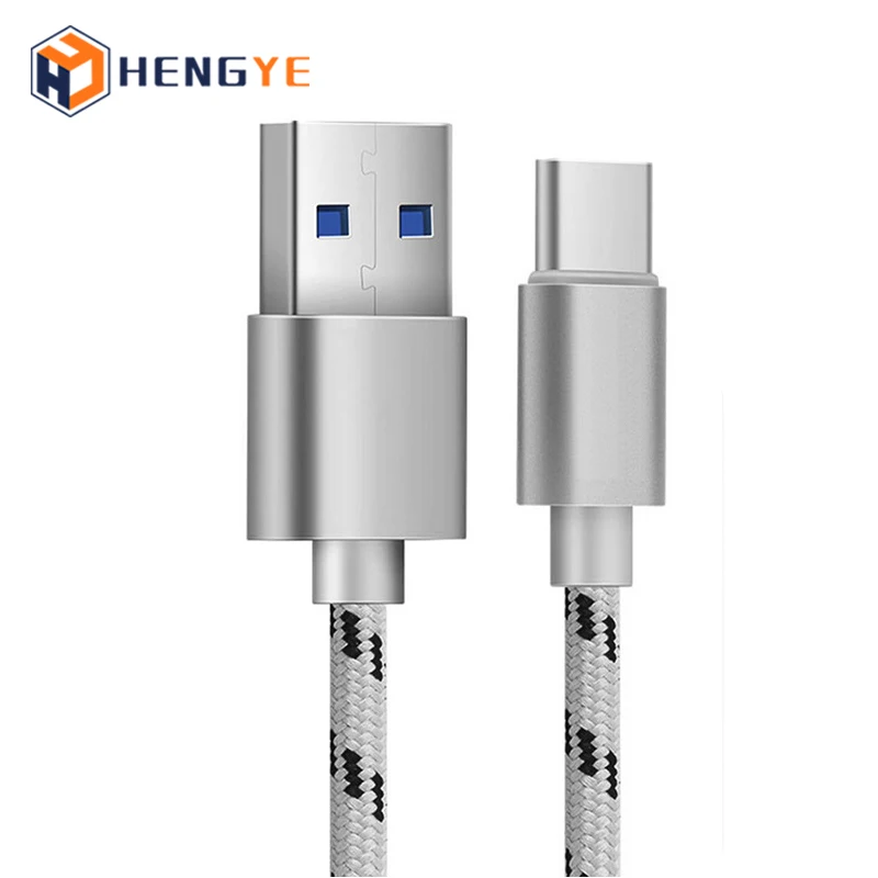 

China Supplier 2A Nylon Braided Fast Charging USB To Type C Charging Data Cable For Hua wei Nova 6 7 P10 Plus