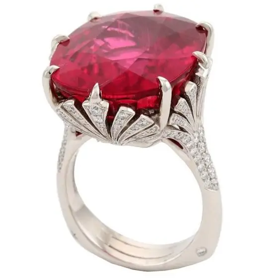 

Top Quality Fashion Jewelry Diamond Engagement Large Ruby Ring, Red