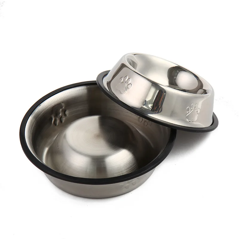 

Stainless Steel Cat Dog Food Plate Pet Creative Anti Rust Feeding Bowls, Picture