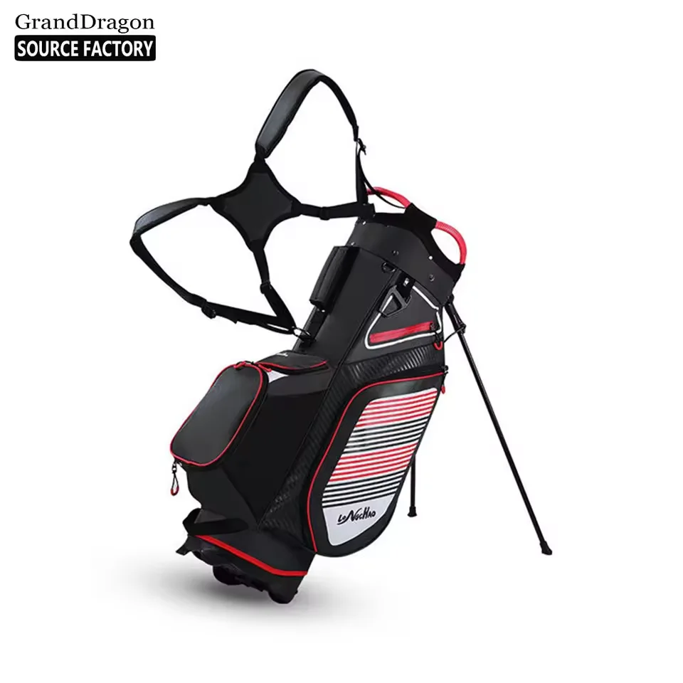 Granddragon Custom Logo PU Nylon 14Ways Golf Stand Bag Portable Lightweight OEM Personalized Golf Bag with Legs 90x45x42CM