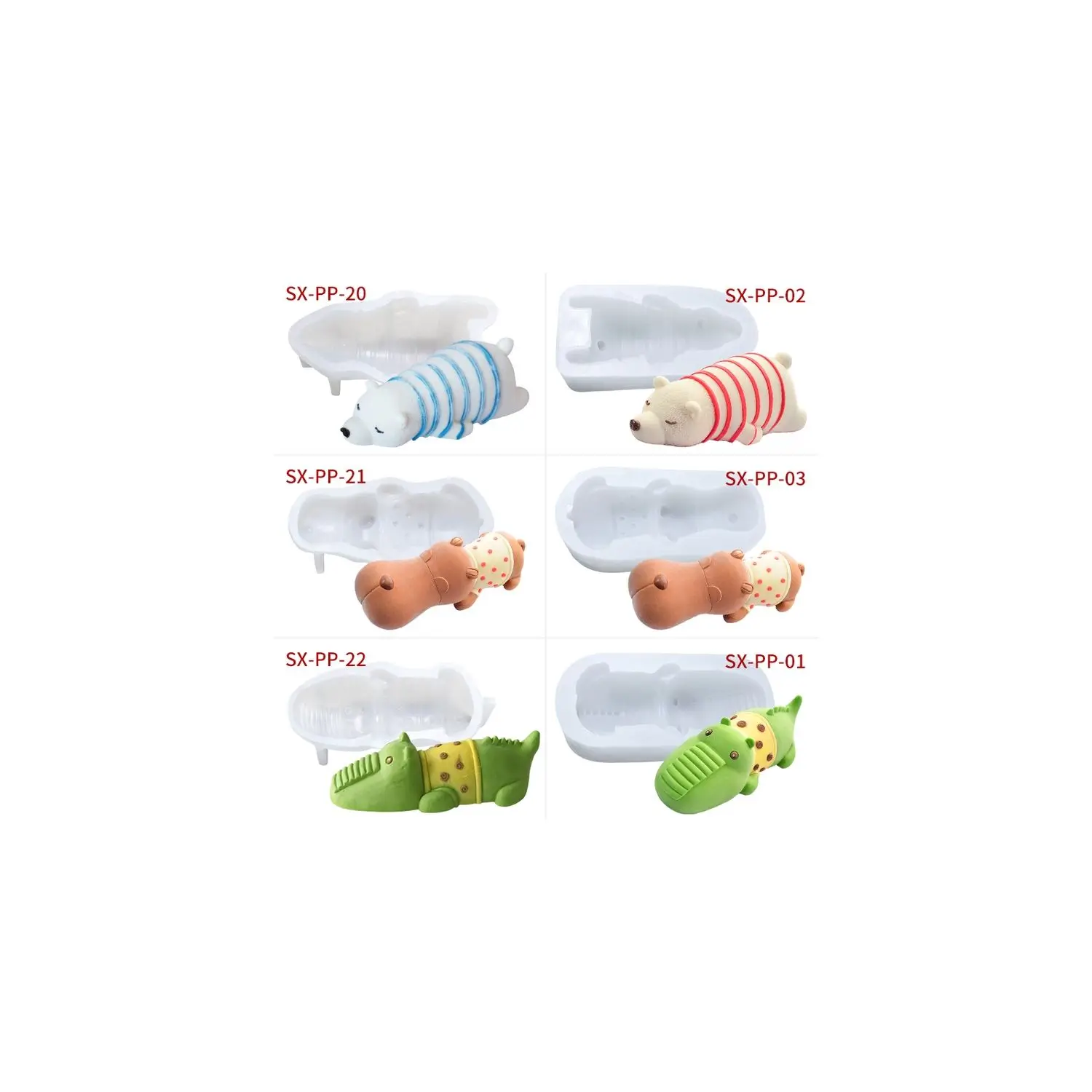 

New Product Papa Bear Aromatherapy Candle Handmade Soap Cake Silicone Mini Animal Mousse Cake Mold