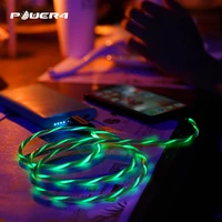 

LED light flowing illuminated charging data usb cable for apple i phone colorful magnetic fashion cool mobile phone charge cable