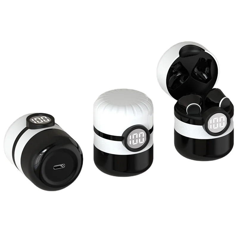 

Audio wireless earbuds without cables in-ear headphones cartoons, Pink/black/yellow