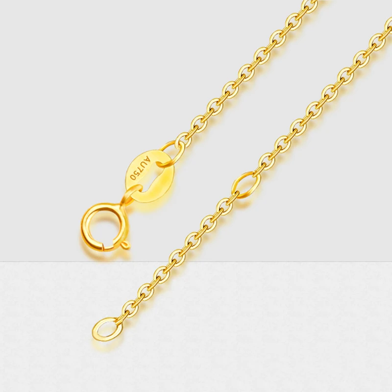 

Wholesale 40-45cm 18k Real Gold O Necklace Choker Chain Yellow Rose Gold Solid Jewellery Women Chain Custom Necklace