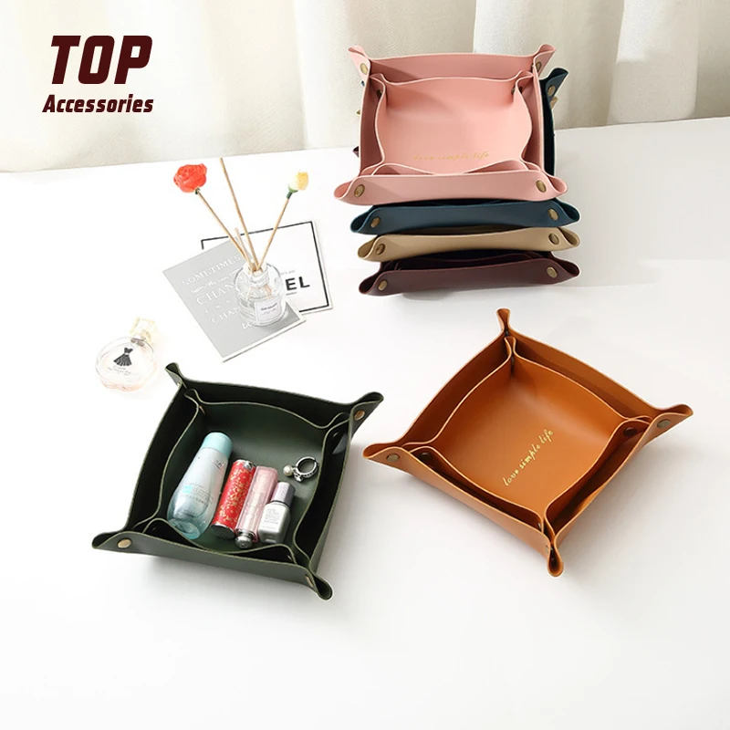 

Hot Sale Custom Logo Pu Leather Valet Trays Leather Jewelry Trays on Amazon