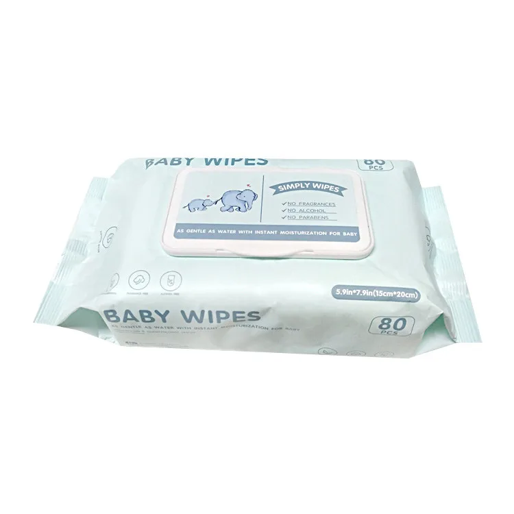 

soft skin touch Baby Wet Wipes 80pcs lint free scentless no alcohol wet tissue