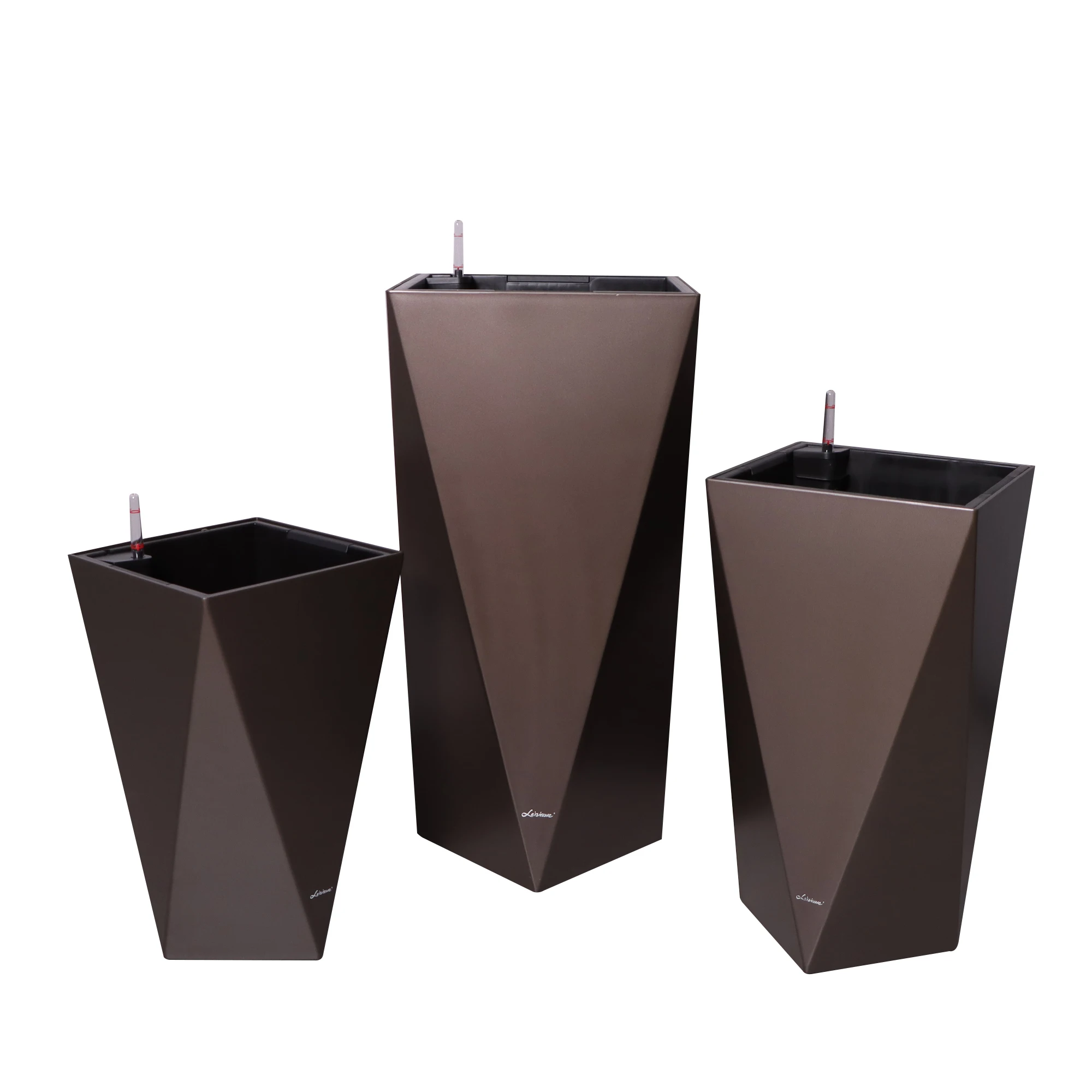 

Factory Directly Sale Tall Flower Planters For Indoor Plants With Water indicator PP Material Diamond shape Plastic Pots
