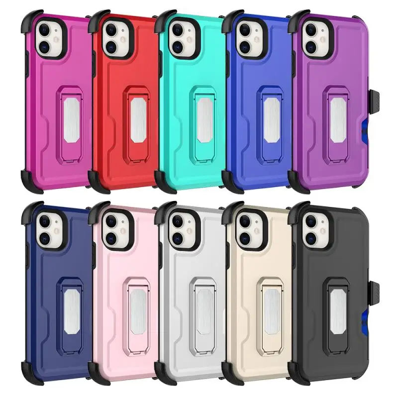 

Kickstand Hybrid For LG K92 5G Case with Belt Clip Stand 3 in1 shockproof armor phone case for iphone 12 pro Max