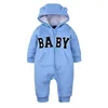 Top Sale embroidery Boutique Kids Wear Winter Baby Romper Jumpsuits With Hat Pajamas baby girl