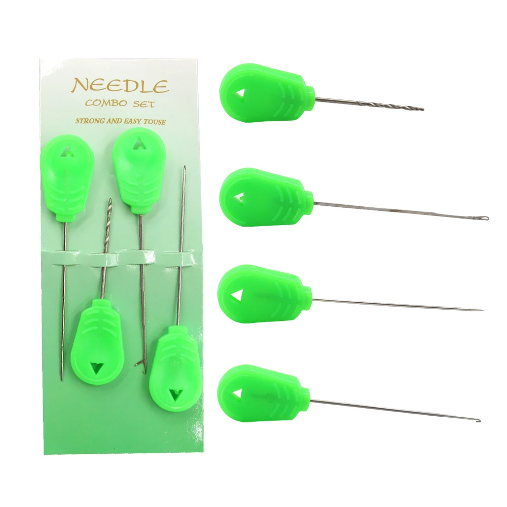 

Selco Carp Bait 4pcs Fishing Needle Set Carp Fishing Accessories Rigging Needles, Green