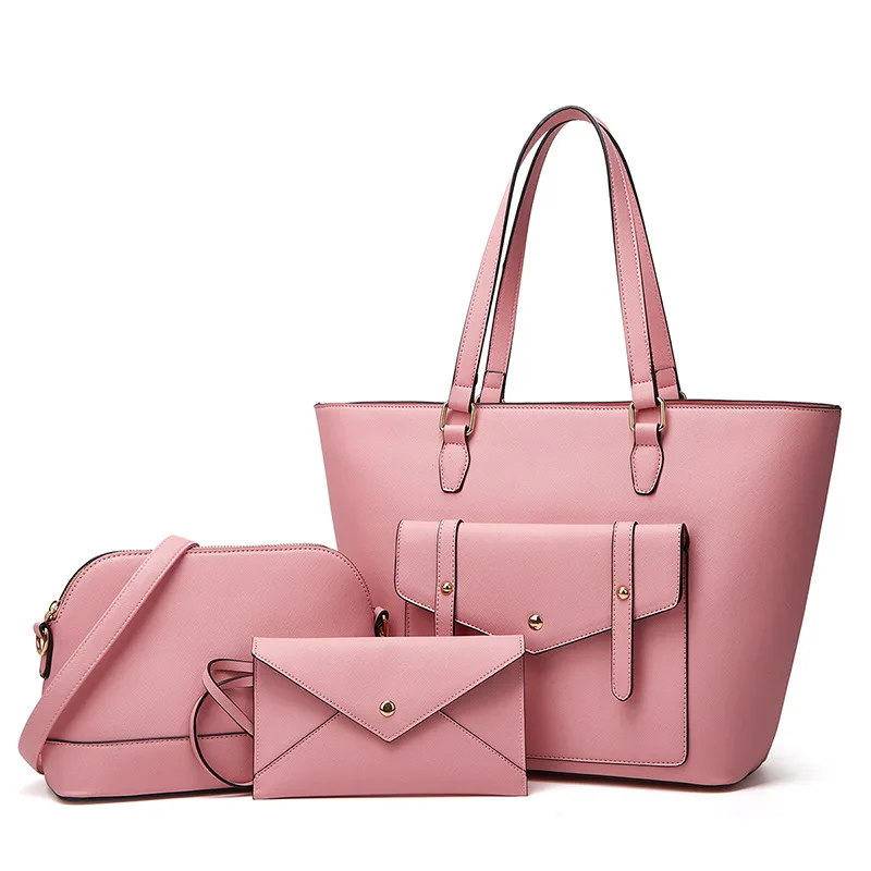 

EastLeather Latest Design Custom LOGO Womens 3 in 1 Shoulder Handbags Set 3 Piece PU Leather Purse Sets Handbag Women