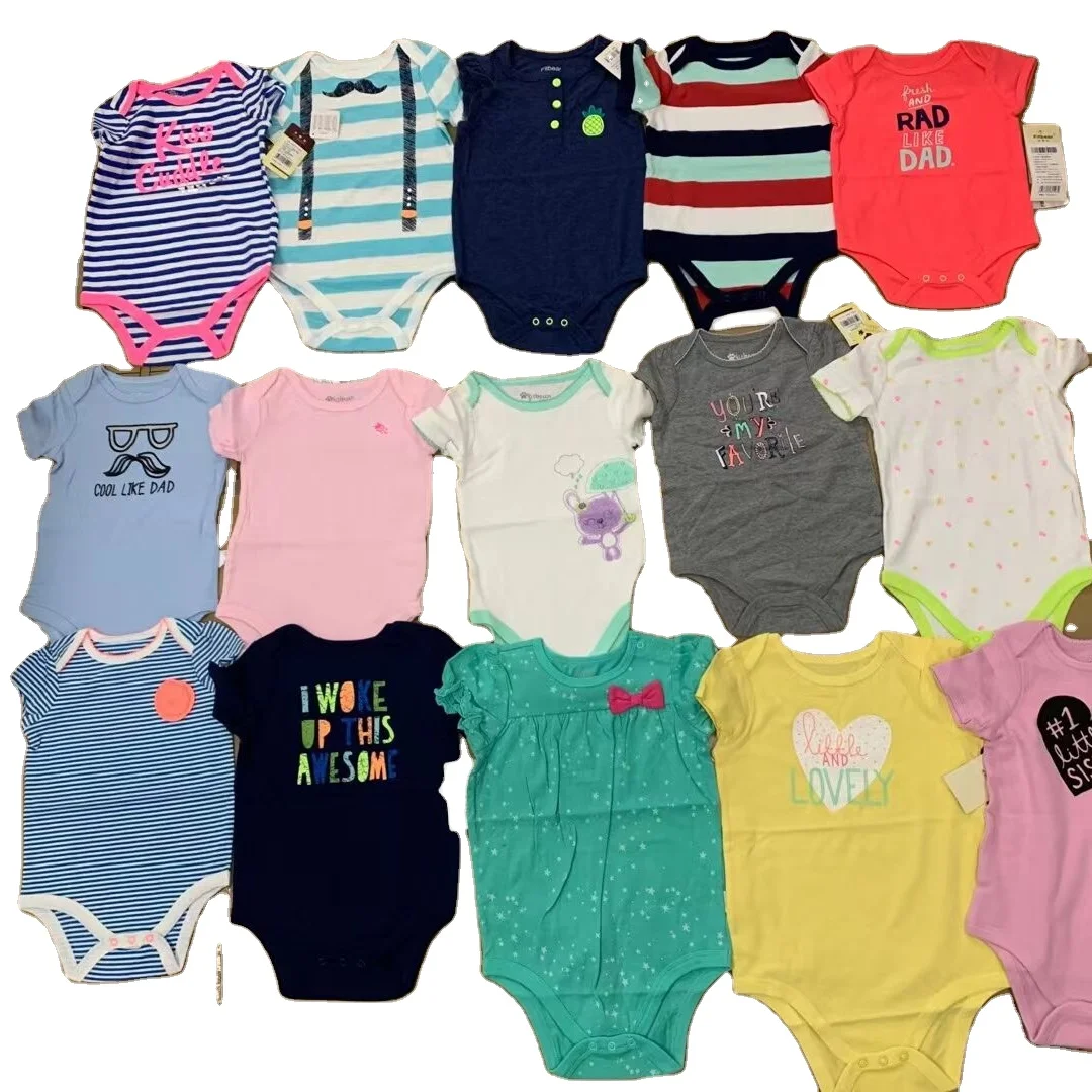 

Overstock Wholesale Mixed New Born Cute Sleeveless Spring Cotton Infant Baby Boys Girls stock lots Rompers