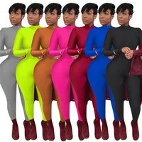 

hot sale rompers womens zipper front sexy long sleeve jumpsuit mujer