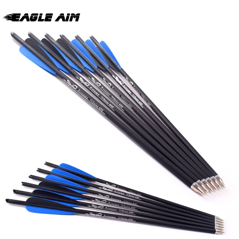 

12PCS 16 "20" Carbon Arrow Spine 400 Crossbow Arrows For Hunting and Shooting