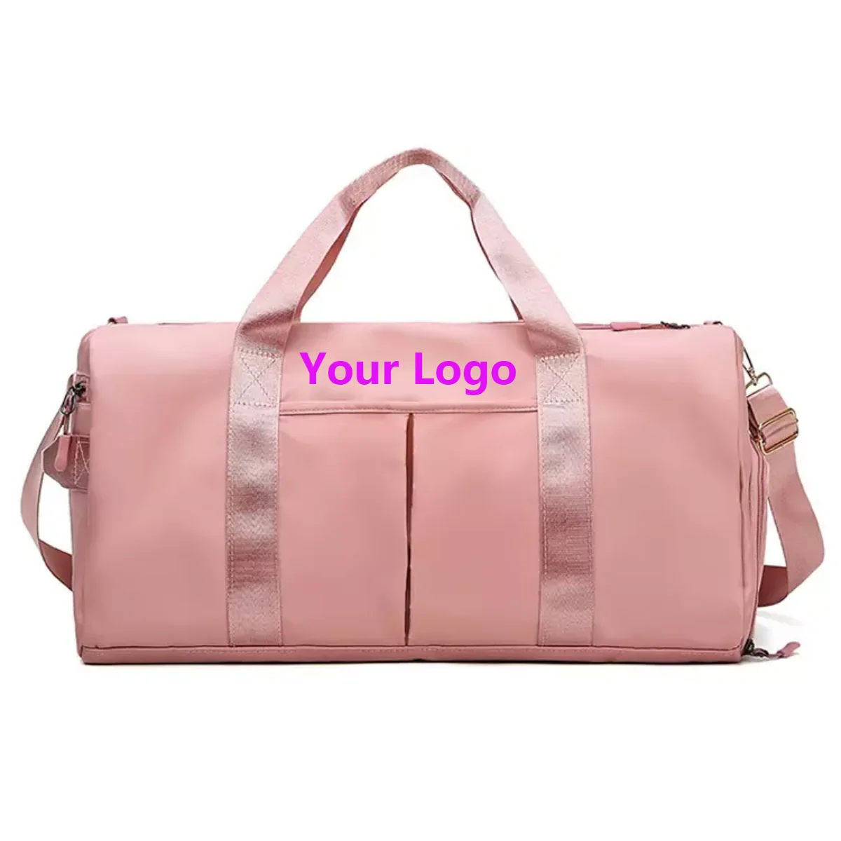 

New Customized Logo Large Capacity Pink Duffle Bags Gym Man Women Waterproof Sports Travel Bag Small Duffel Bag