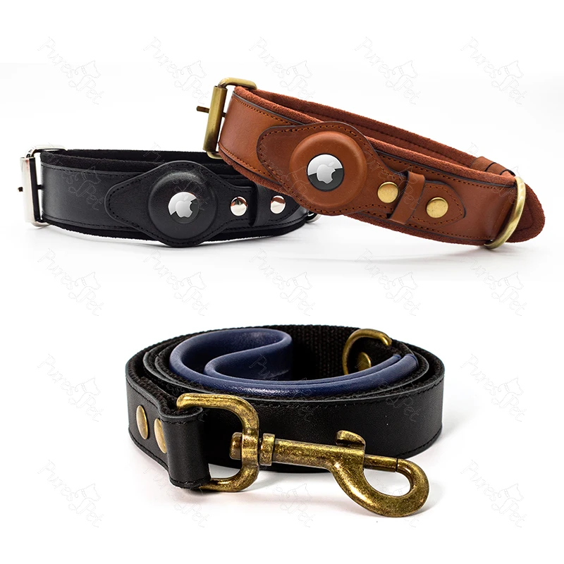 

Oem Custom Luxury Personalized Logo Adjustable Genuine Leather Pet Dog Collar