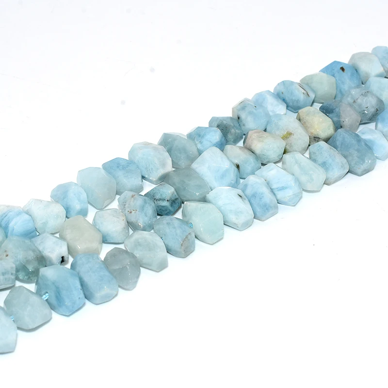 

NAPOLN Trade Insurance  Pyramid Shaped Light Aquamarine Gemstone Beads, Blue color