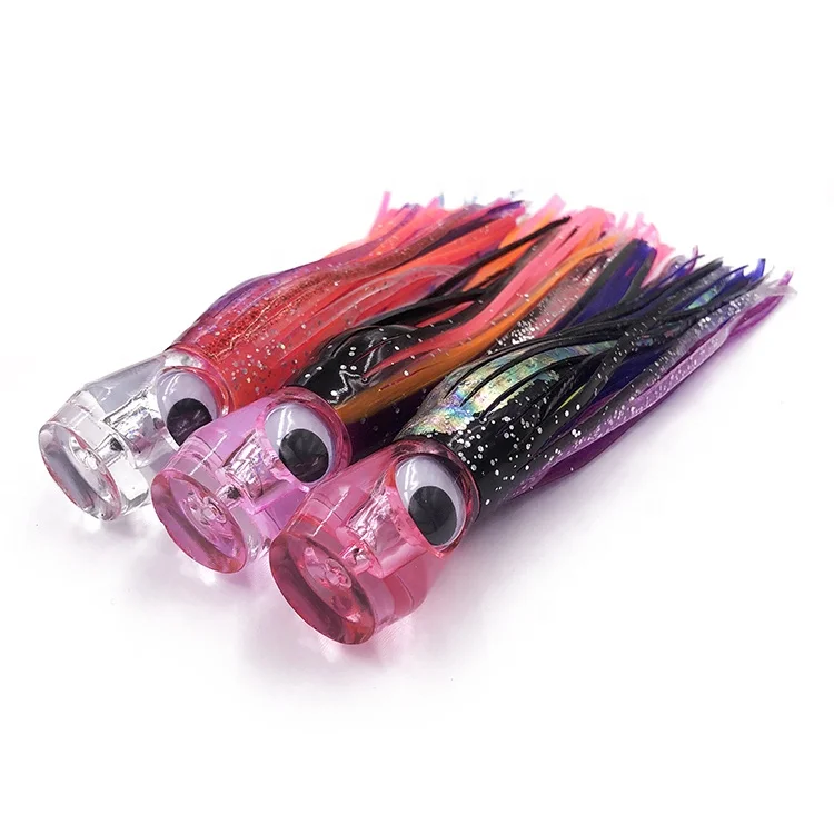 

6.5inch acrylic cupface head with double octopus skirts trolling fishing lure tackle equipment accessories in stock