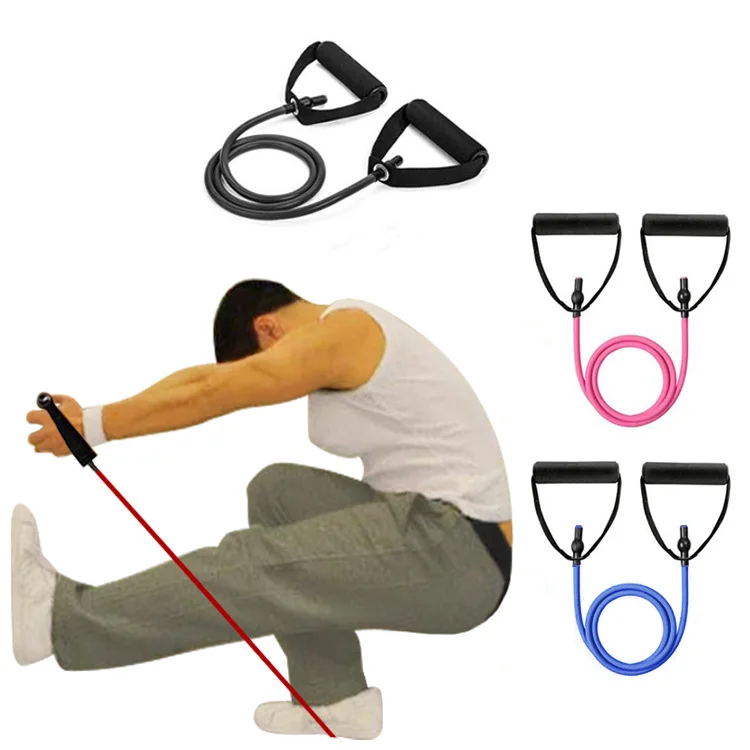
Manufacturer level 5 sports resistance band handle yoga rubber elastic band pull rope elastic fitness exercise tube band 