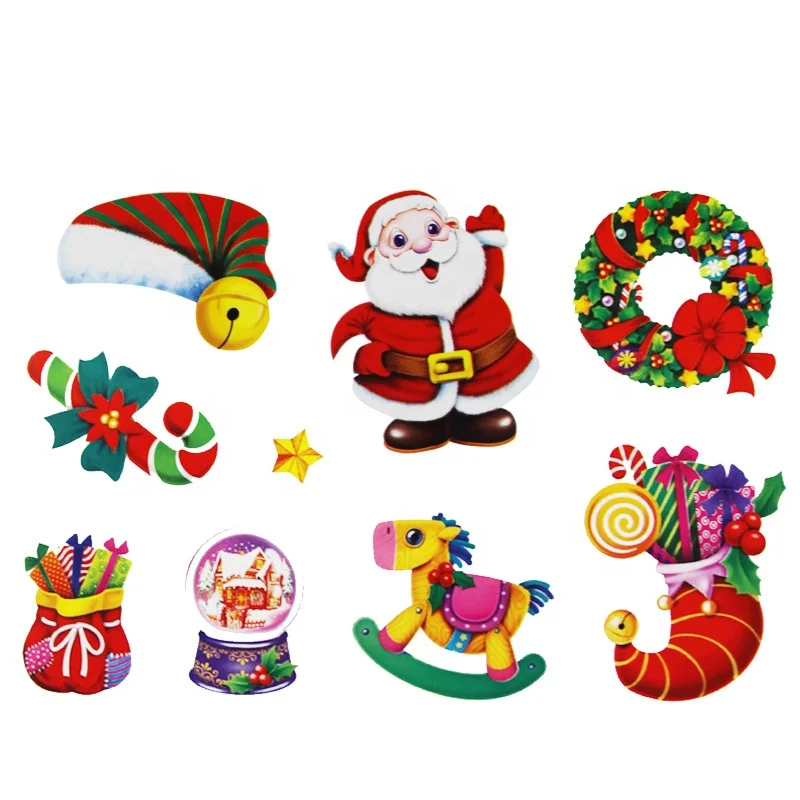 
Custom Reusable Christmas Themed Static Clings Decorative Decal Snowman Vinyl Stickers for Window Glass Decoration 