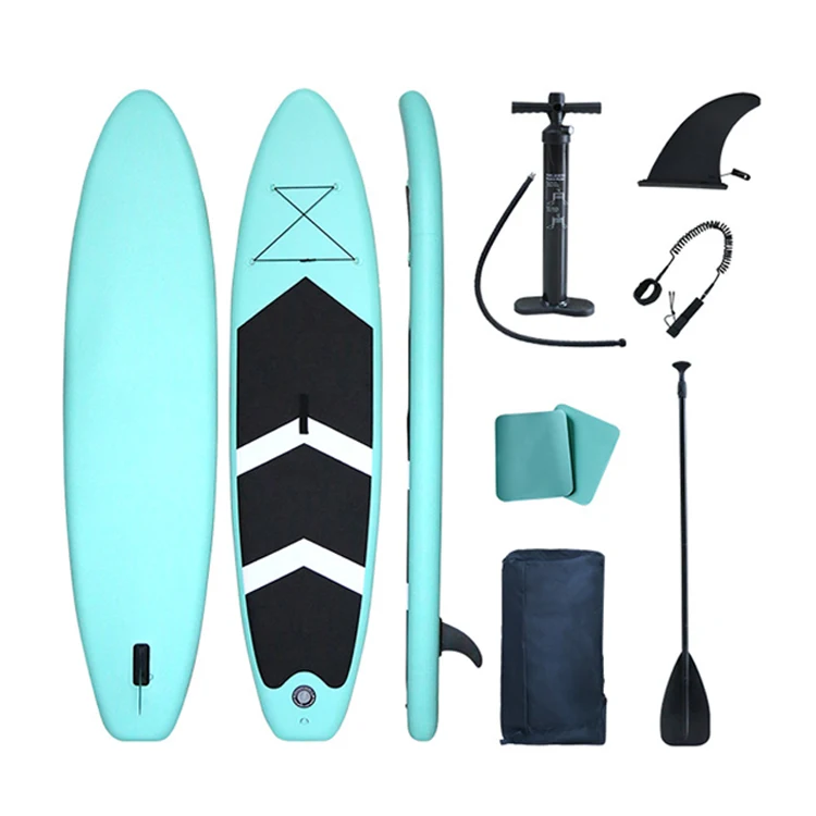 

2021 Surfboard manufacturer water sports sup stand up sup drop shipping inflatable fish board, Green