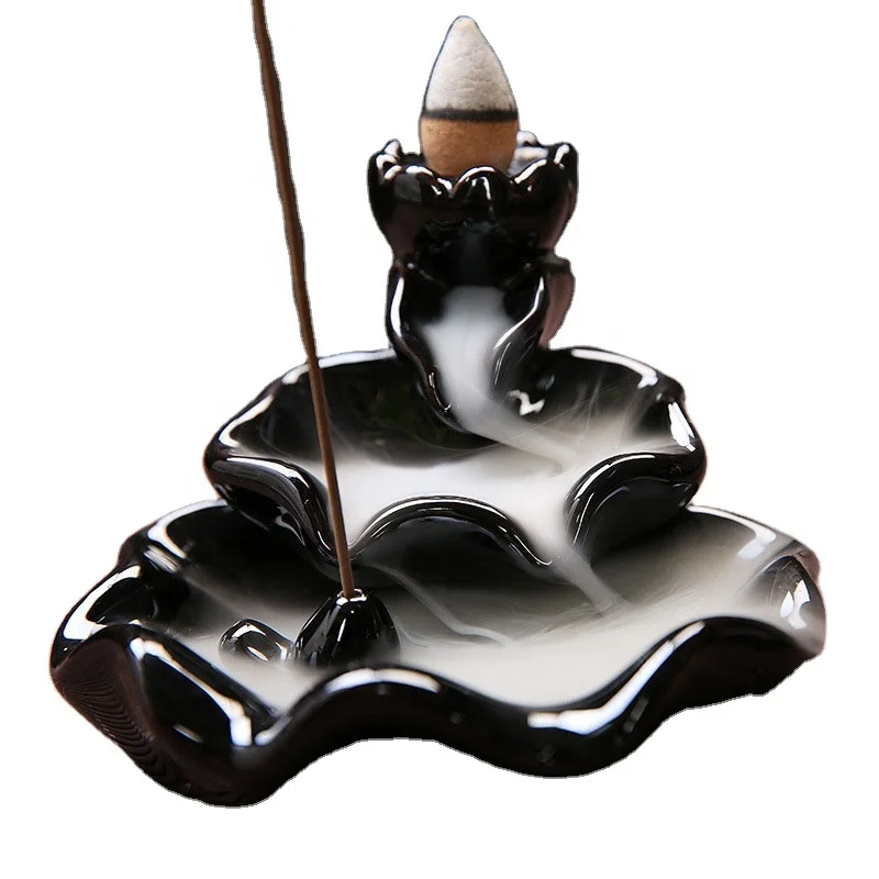 

New Design Waterfall Backflow Incense Burner Ceramic Backflow Incense Holder Ceramic Incense Burner, As picture