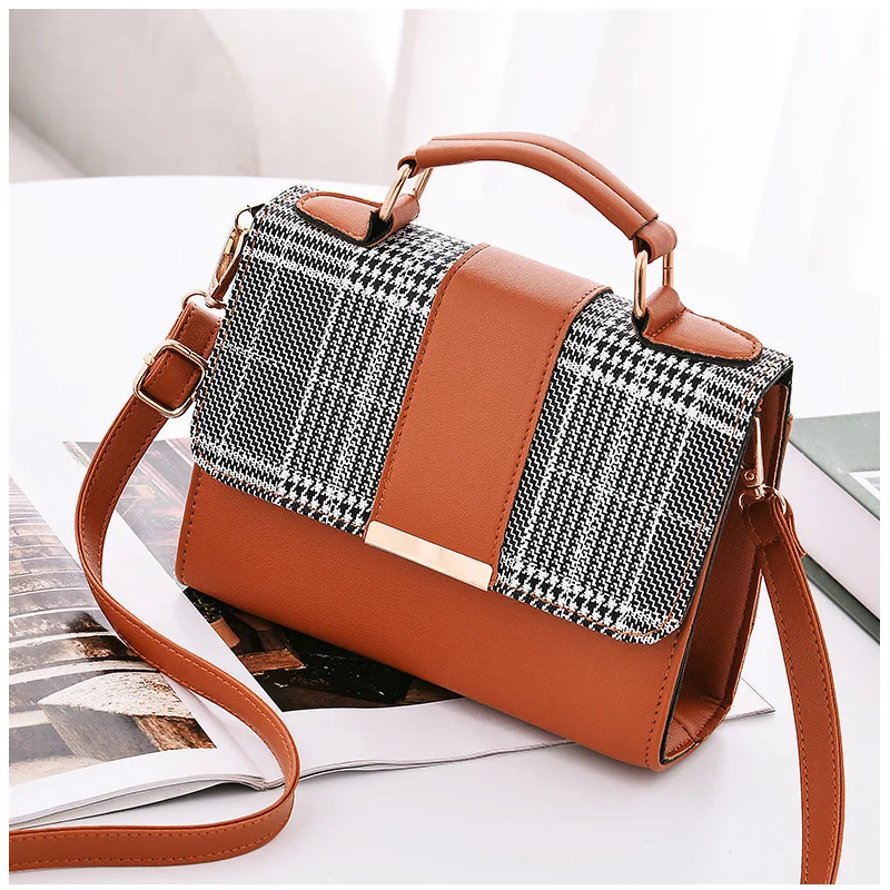 

Small Bag Women 2021 New Korean Fashion Single Shoulder Bag Small Square Bag Lattice Girl Portable Crossbody